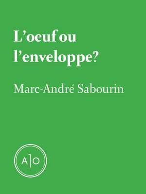 cover image of L'oeuf ou l'enveloppe